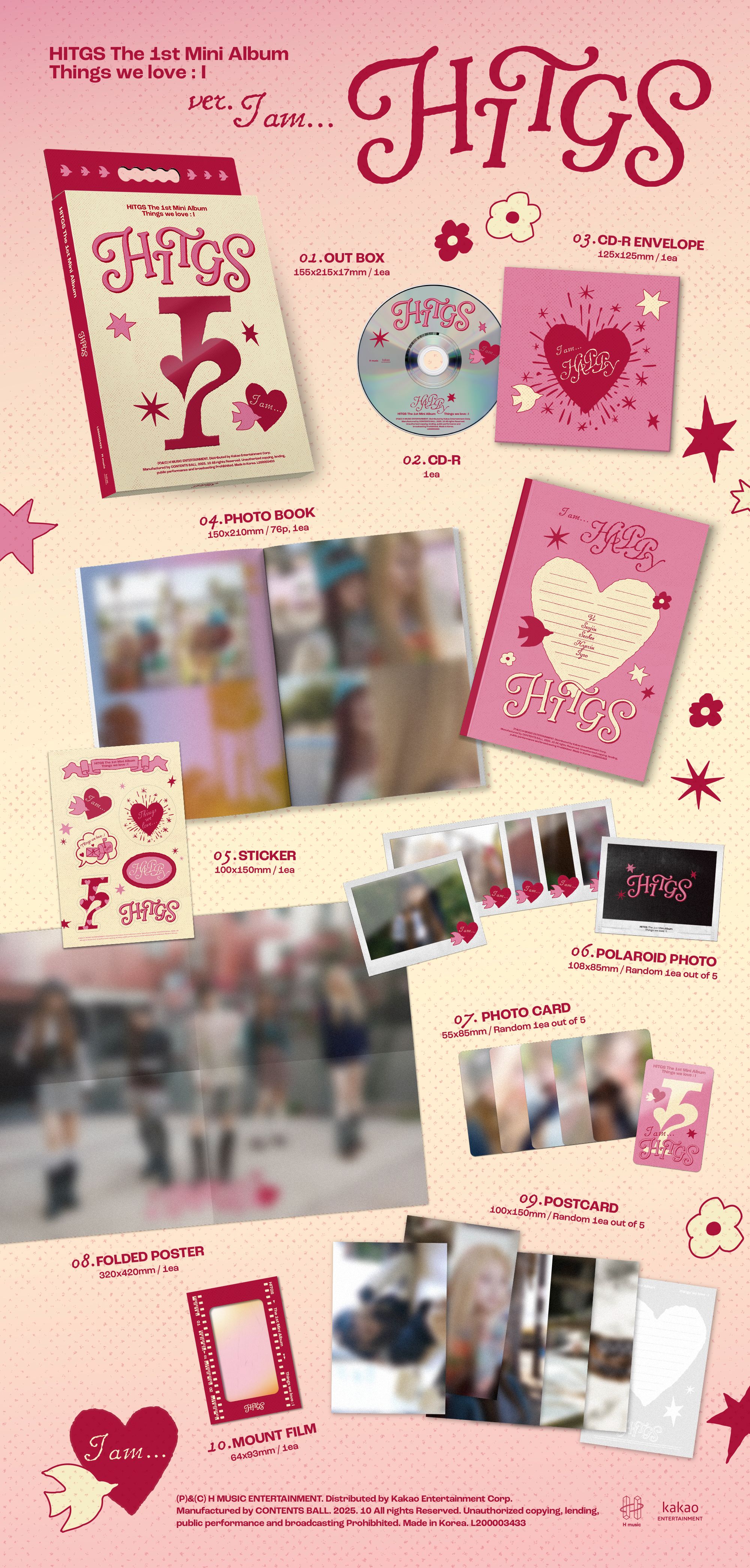 HITGS (힛지스) - The 1st Mini Album - Things we love : I [2종 중 랜덤 1종]