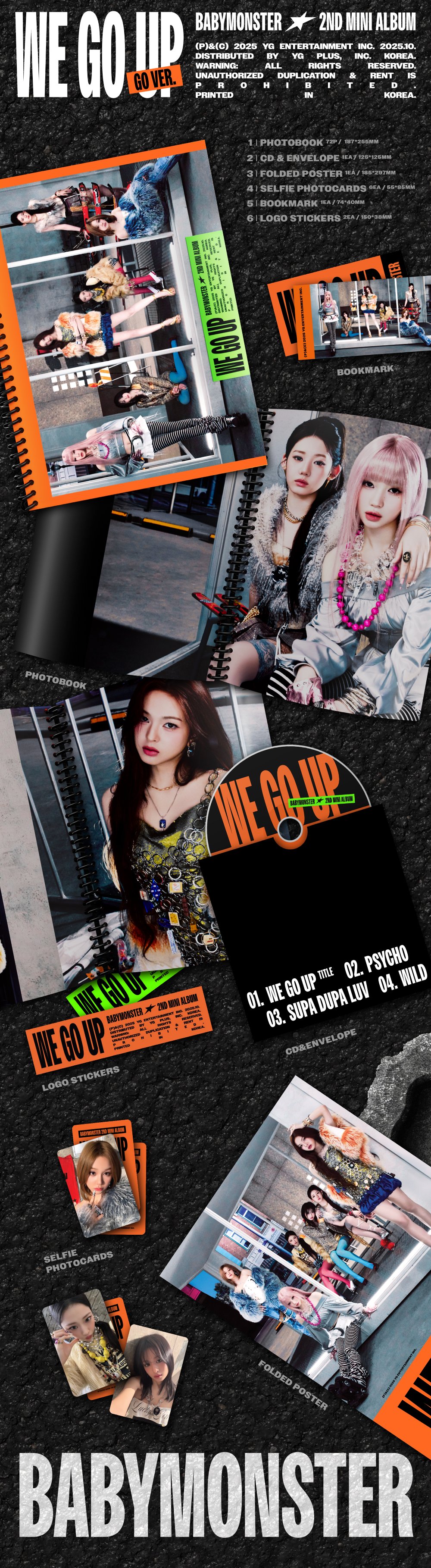 [특전이벤트] BABYMONSTER - 2nd MINI ALBUM [WE GO UP] GO Ver.
