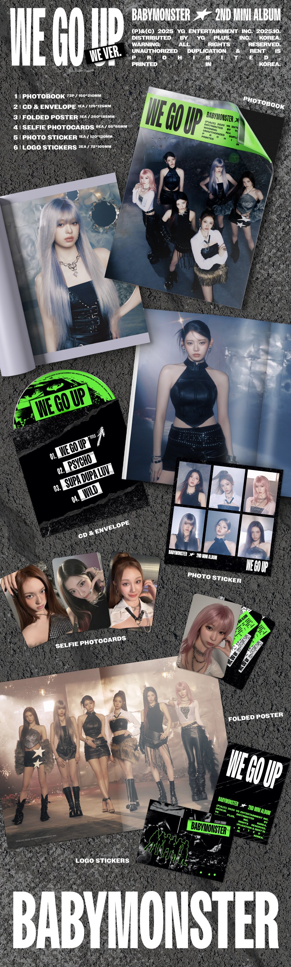 [특전이벤트] BABYMONSTER - 2nd MINI ALBUM [WE GO UP] WE GO UP SET
