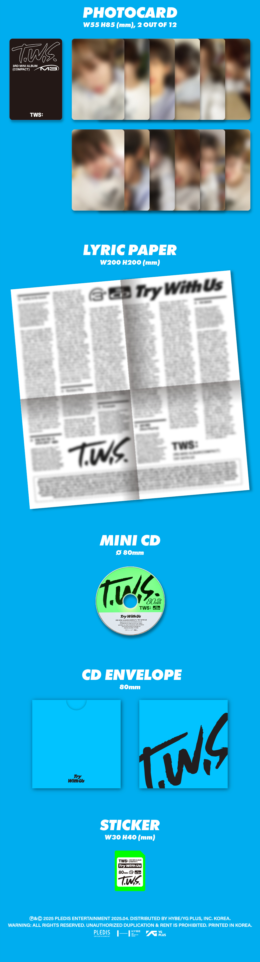 투어스 (TWS) -3rd Mini Album ‘TRY WITH US’ (Compact Ver.) 7종 세트